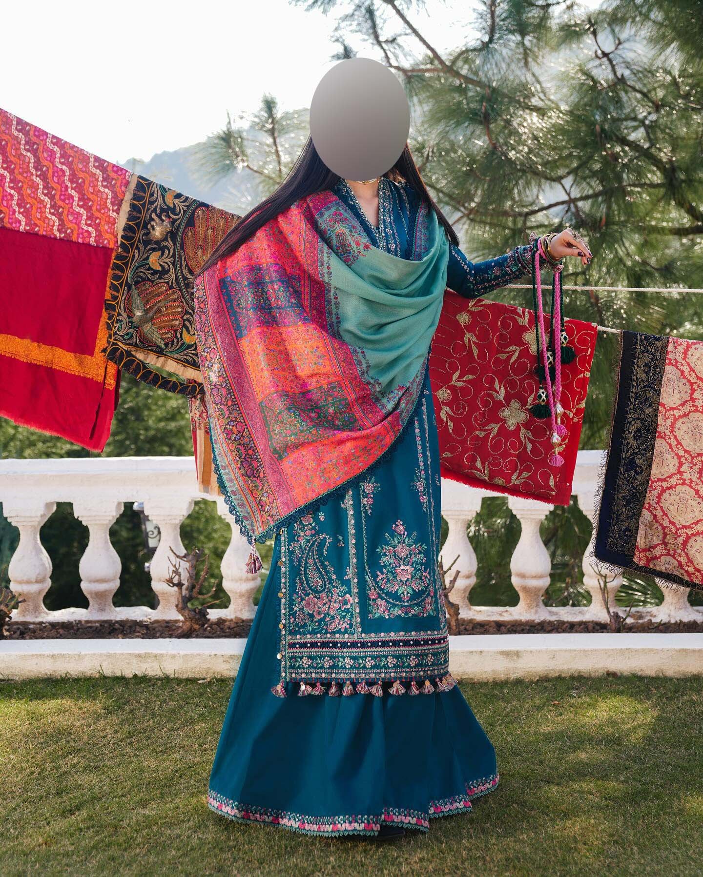 Hussain Rehar Luxury Lawn Suit with Chiffon Dupatta HR6D - Image 5