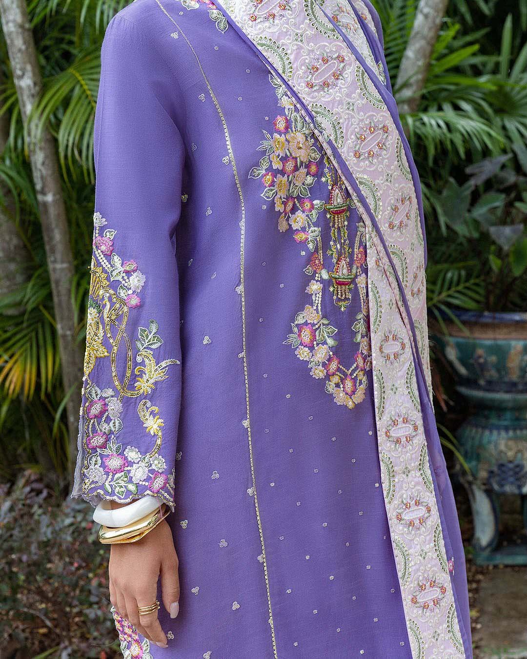 Mushq Dhanak Suit with Embroidered Ready-to-Wear Shawl MQ23D - Image 3