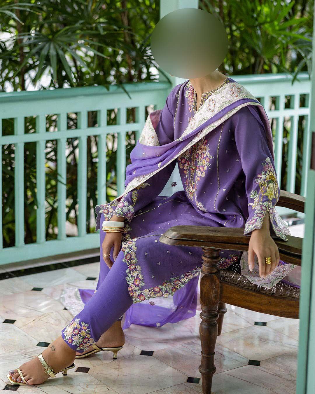 Mushq Dhanak Suit with Embroidered Ready-to-Wear Shawl MQ23D - Image 4