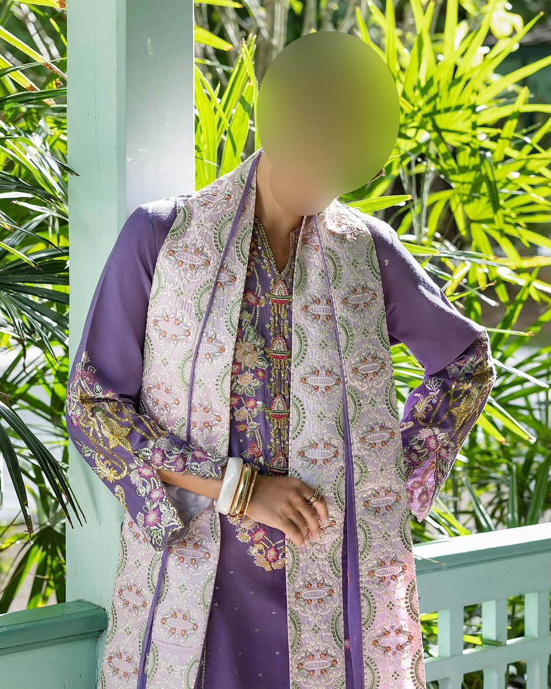 Mushq Dhanak Suit with Embroidered Ready-to-Wear Shawl MQ23D - Image 5