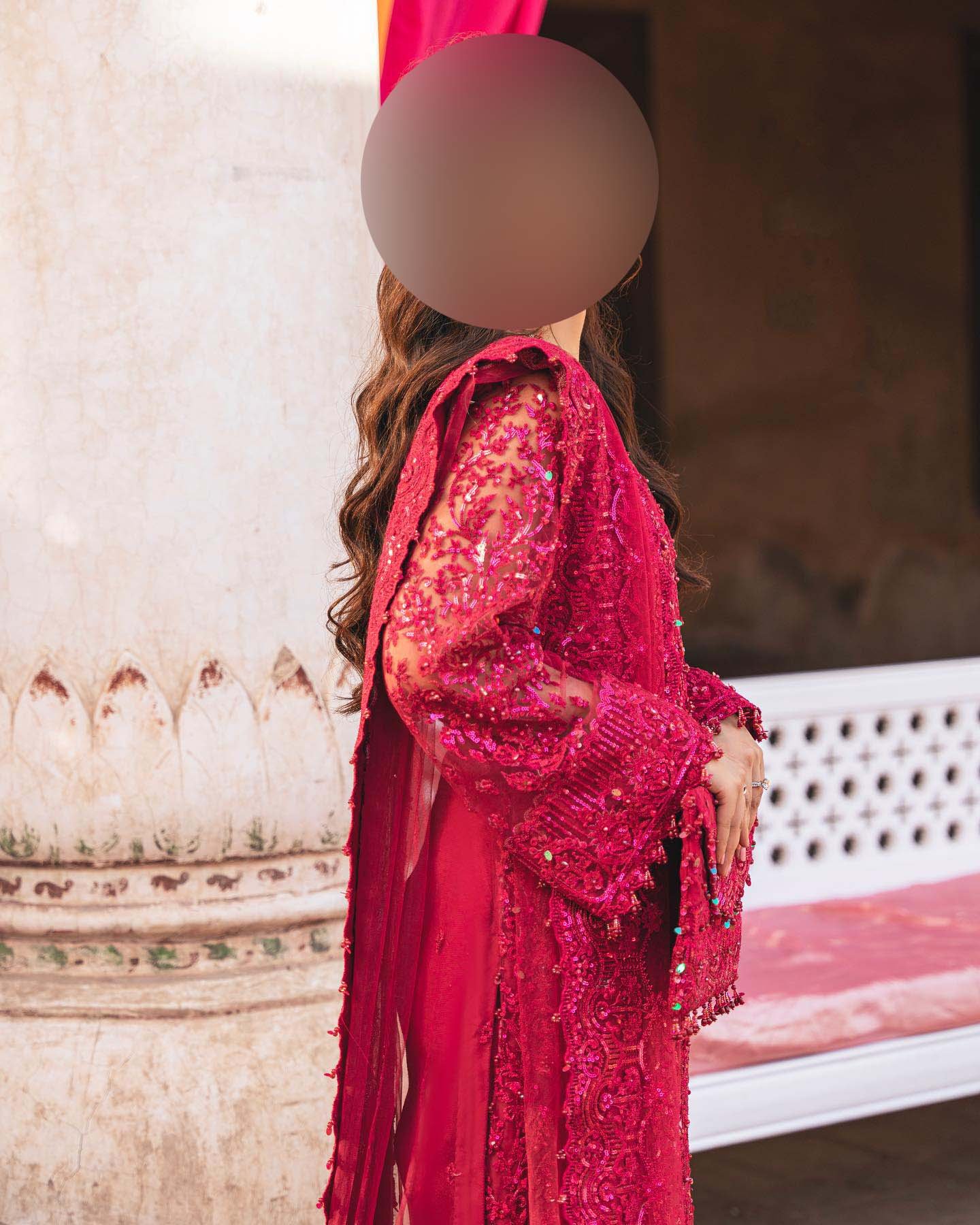 Kanwal Malik Luxury Net Suit with Heavy Hand Embellishment & Shamoz Silk Trouser KM372 - Image 3