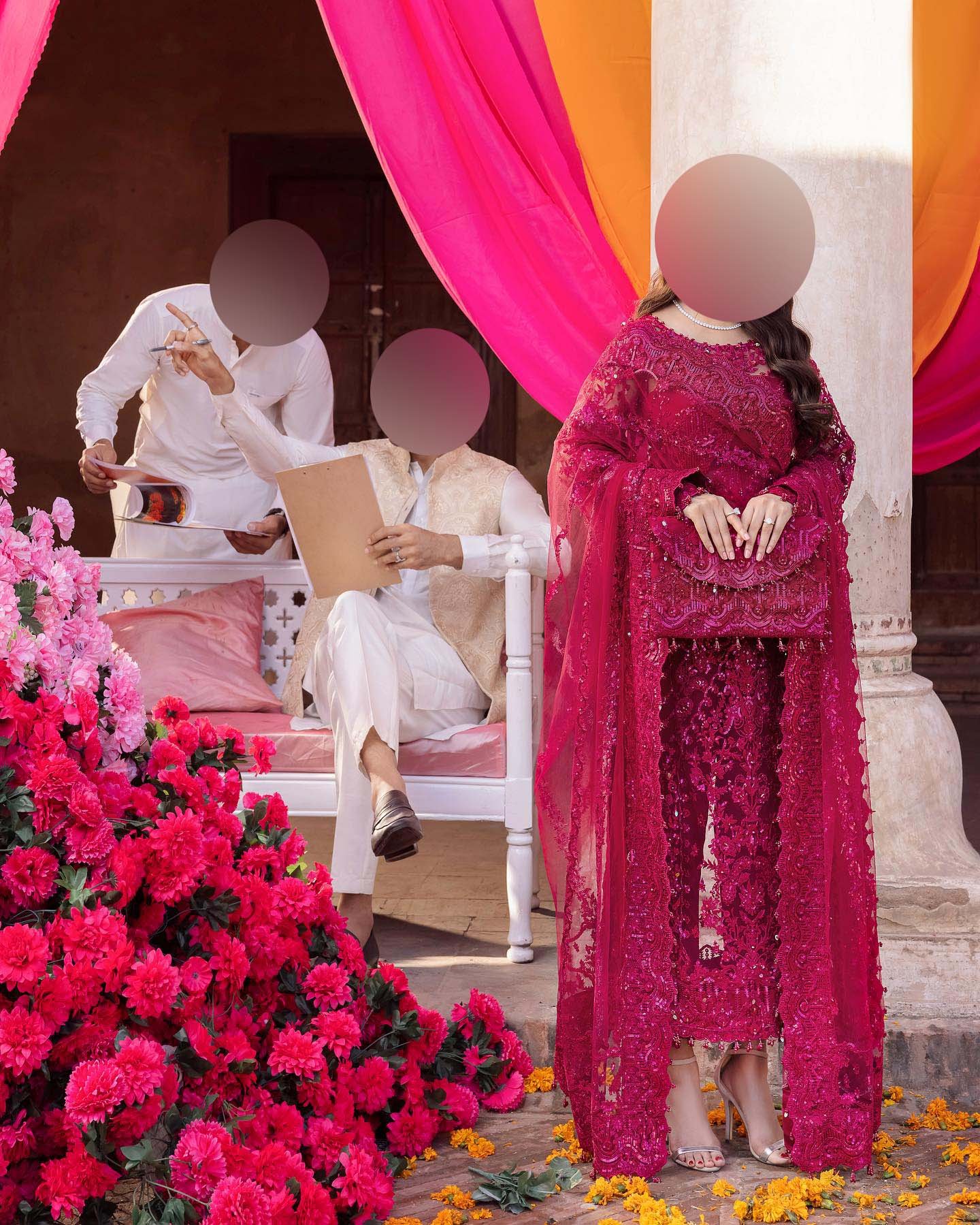 Kanwal Malik Luxury Net Suit with Heavy Hand Embellishment & Shamoz Silk Trouser KM372