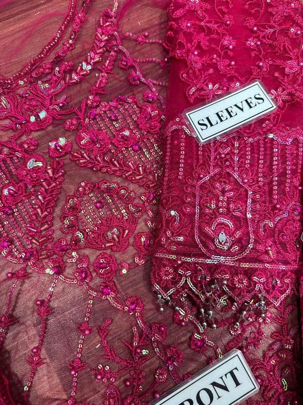 Kanwal Malik Luxury Net Suit with Heavy Hand Embellishment & Shamoz Silk Trouser KM372 - Image 4