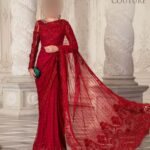 Maria.B Exclusive 2024 Heavy Embroidered Net Saree UP32