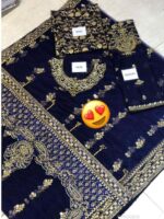 Maria.B Wedding Collection 2023 – Heavy Embroidered Net Saree UP27 - Image 2