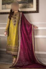 Asim Jofa Chiffon Embroidered 3-Piece Suit – Unstitched UP24 - Image 2