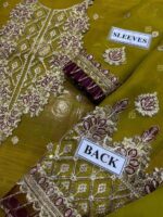 Asim Jofa Chiffon Embroidered 3-Piece Suit – Unstitched UP24 - Image 4