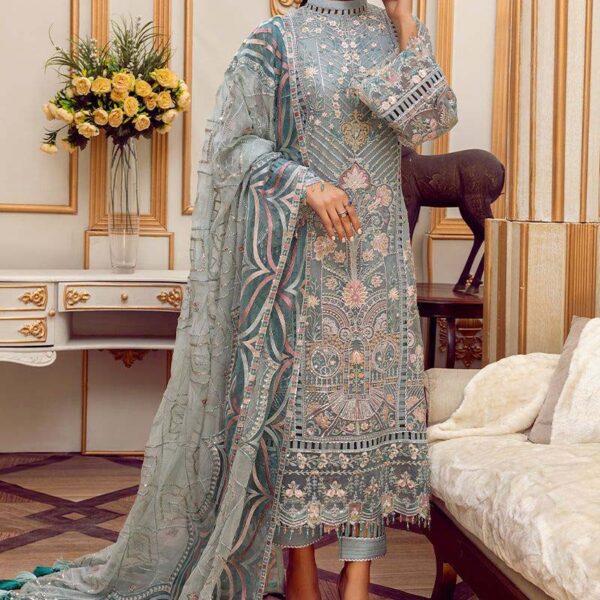 Adan Libas Chiffon Embroidered Unstitched 3-Piece Suit UP43