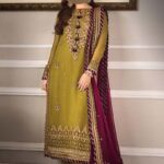 Asim Jofa Chiffon Embroidered 3-Piece Suit – Unstitched UP24