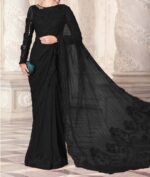 Maria.B Exclusive 2024 Heavy Embroidered Net Saree UP31