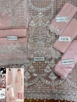 Baroque Organza Embroidered 3-Piece Suit – Unstitched UP54 - Image 5